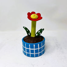 Load image into Gallery viewer, FLOWER FACE JAR-RED AND TURQUIOSE #3