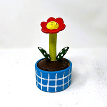 Load image into Gallery viewer, FLOWER FACE JAR-RED AND TURQUIOSE #4