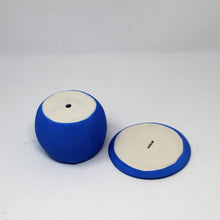 Load image into Gallery viewer, BLUE SAD BOI 4 INCH CRYING PLANTER WITH PLATE #2