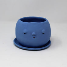 Load image into Gallery viewer, SKYBLUE SAD BOI 4.5 INCH CRYING PLANTER WITH PLATE #3