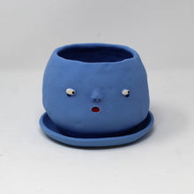 Load image into Gallery viewer, SKYBLUE SAD BOI 4.5 INCH CRYING PLANTER WITH PLATE #4