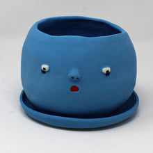 Load image into Gallery viewer, TURQUOISE SAD BOI 5.5 INCH CRYING PLANTER WITH PLATE #5