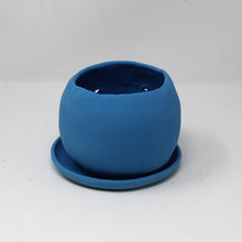 Load image into Gallery viewer, TURQUOISE SAD BOI 5.5 INCH CRYING PLANTER WITH PLATE #6