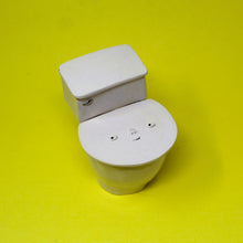 Load image into Gallery viewer, TOILET MUG WITH SILVER LUSTER HANDLE AND POUR OVER TANK AND TINY POOP: #1