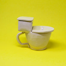Load image into Gallery viewer, TOILET MUG WITH SILVER LUSTER HANDLE AND POUR OVER TANK AND TINY POOP: #2
