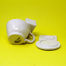 Load image into Gallery viewer, TOILET MUG WITH SILVER LUSTER HANDLE AND POUR OVER TANK AND TINY POOP: #2