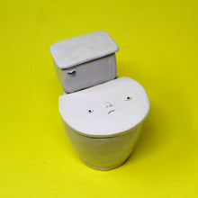 Load image into Gallery viewer, TOILET MUG WITH SILVER LUSTER HANDLE AND SLIGHTLY SMALLER POUR OVER TANK AND TINY POOP: #4