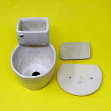 Load image into Gallery viewer, TOILET MUG WITH SILVER LUSTER HANDLE AND SLIGHTLY SMALLER POUR OVER TANK AND TINY POOP: #4