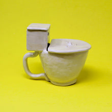 Load image into Gallery viewer, TOILET MUG WITH SILVER LUSTER HANDLE AND SLIGHTLY SMALLER POUR OVER TANK AND TINY POOP: #3