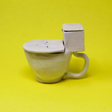 Load image into Gallery viewer, TOILET MUG WITH SILVER LUSTER HANDLE AND SLIGHTLY SMALLER POUR OVER TANK AND TINY POOP: #3