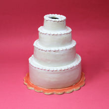 Load image into Gallery viewer, FOUR TIER PINK CAKE VASE WITH TINY BLUE FRECKLES (shipping included US only)