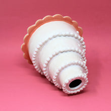 Load image into Gallery viewer, FOUR TIER PINK CAKE VASE WITH TINY BLUE FRECKLES (shipping included US only)