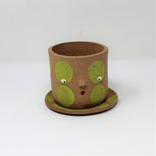 Load image into Gallery viewer, CHARTREUSE SPOTTY PLANTER WITH PLATE #3