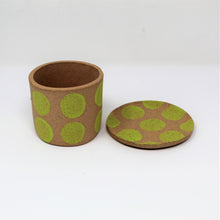 Load image into Gallery viewer, CHARTREUSE SPOTTY PLANTER WITH PLATE #3