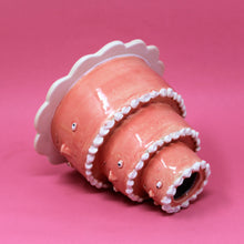 Load image into Gallery viewer, THREE TIER PINK CAKE VASE WITH TINY FRECKLE