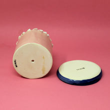 Load image into Gallery viewer, PINK CAKE PLANTER WITH DARK BLUE PLATE #4