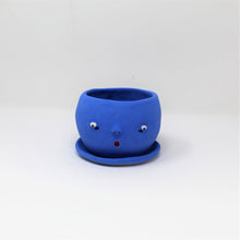 Load image into Gallery viewer, BLUE SAD BOI 4 INCH CRYING PLANTER WITH PLATE #1
