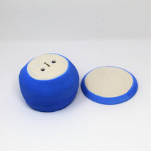 Load image into Gallery viewer, BLUE SAD BOI 4.5 INCH CRYING PLANTER WITH PLATE #2