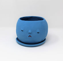 Load image into Gallery viewer, TURQUOISE SAD BOI 5.5 INCH CRYING PLANTER WITH PLATE #6