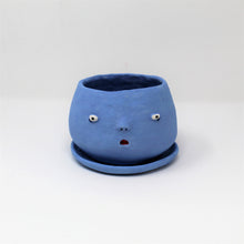 Load image into Gallery viewer, SKY BLUE SAD BOI 4.5 INCH CRYING PLANTER WITH PLATE #8