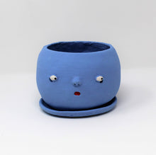 Load image into Gallery viewer, SKY BLUE SAD BOI 5.5 INCH CRYING PLANTER WITH PLATE #9