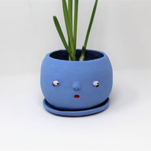 Load image into Gallery viewer, SKY BLUE SAD BOI 5.5 INCH CRYING PLANTER WITH PLATE #9