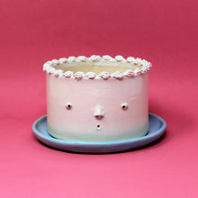 Load image into Gallery viewer, VANILLA CAKE PLANTER WITH BLUE PLATE #1