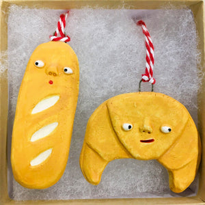 ORNAMENT: BAGUETTE AND CROISSANT SET $45 (shipping included in price)