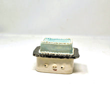 Load image into Gallery viewer, BLUE SHEET CAKE MATCH STRIKER JAR WITH SILVER LUSTER #1
