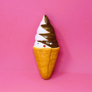 CHOCOLATE AND VANILLA SOFT SERVE WALL ART