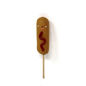 CORN DOG SCULPTURE WALL PIECE #2
