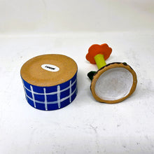 Load image into Gallery viewer, FLOWER FACE JAR-ORANGE AND DARK BLUE #1
