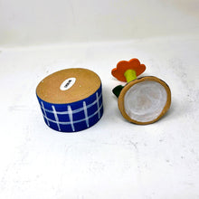 Load image into Gallery viewer, FLOWER FACE JAR-ORANGE AND DARK BLUE #2
