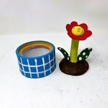 Load image into Gallery viewer, FLOWER FACE JAR-RED AND TURQUIOSE #3
