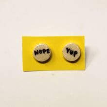 Load image into Gallery viewer, NOPE YUP STUD EARRINGS (Shipping included in price)-4 available
