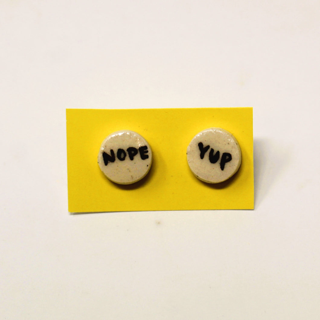 NOPE YUP STUD EARRINGS (Shipping included in price)-4 available
