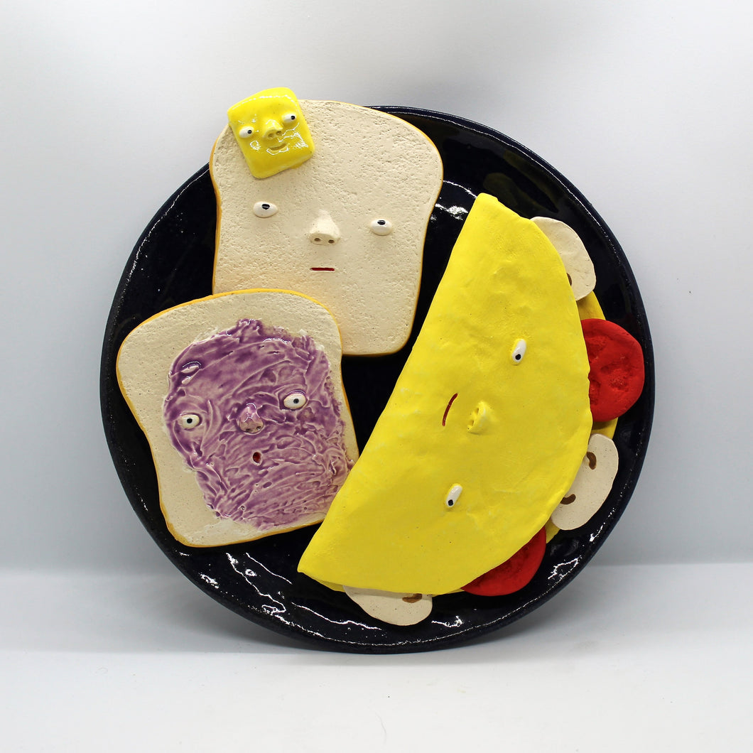 OMELETTE AND TOAST PLATE WALL ART