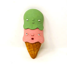 Load image into Gallery viewer, DOUBLE SCOOP STRAWBERRY AND PISTACHIO ICE CREAM WALL ART #1
