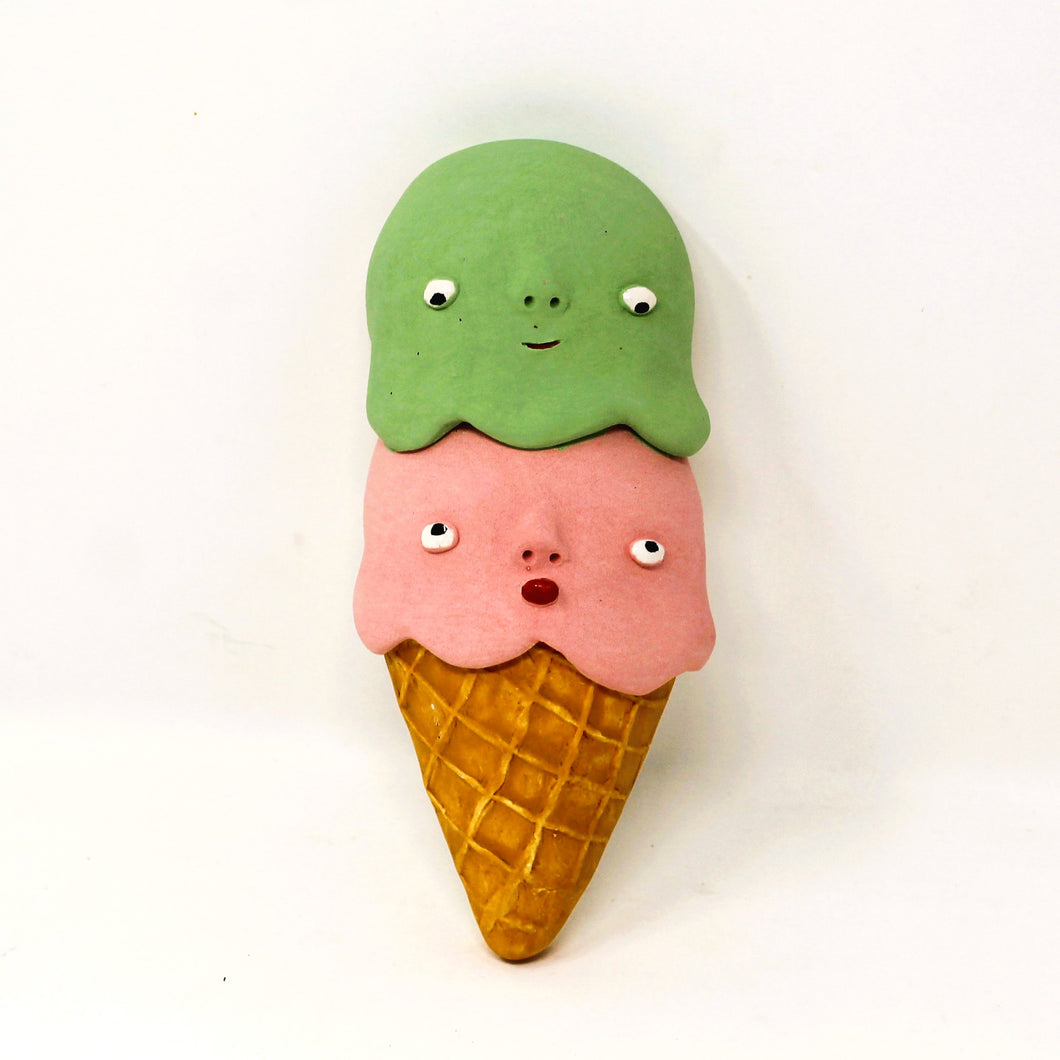 DOUBLE SCOOP STRAWBERRY AND PISTACHIO ICE CREAM WALL ART #2