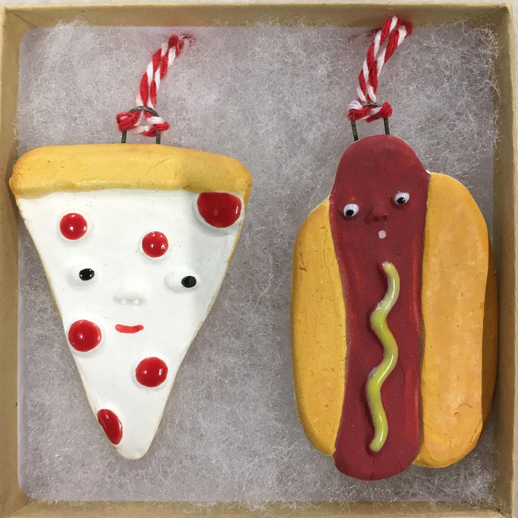 ORNAMENT: PIZZA AND HOT DOG SET $55 (shipping included in price)