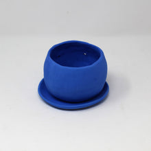 Load image into Gallery viewer, BLUE SAD BOI 4 INCH CRYING PLANTER WITH PLATE #1

