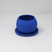 Load image into Gallery viewer, BLUE SAD BOI 4 INCH CRYING PLANTER WITH PLATE #2
