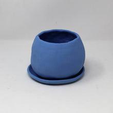 Load image into Gallery viewer, SKYBLUE SAD BOI 4.5 INCH CRYING PLANTER WITH PLATE #4
