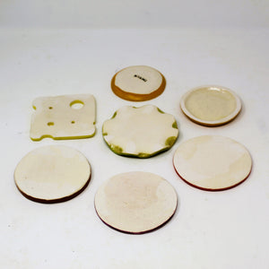 HAPPY BURGER COASTERS: 5 IN STOCK