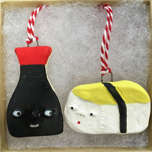 ORNAMENT: SUSHI AND SOY SAUCE SET $45 (shipping included in price)