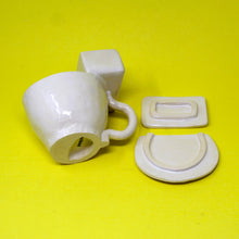 Load image into Gallery viewer, TOILET MUG WITH SILVER LUSTER HANDLE AND POUR OVER TANK AND TINY POOP: #1
