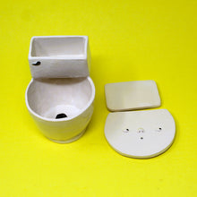 Load image into Gallery viewer, TOILET MUG WITH SILVER LUSTER HANDLE AND POUR OVER TANK AND TINY POOP: #2
