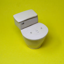 Load image into Gallery viewer, TOILET MUG WITH SILVER LUSTER HANDLE AND POUR OVER TANK AND TINY POOP: #3
