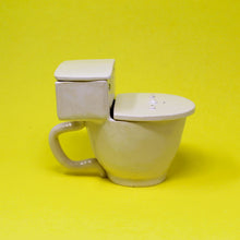 Load image into Gallery viewer, TOILET MUG WITH SILVER LUSTER HANDLE AND POUR OVER TANK AND TINY POOP: #3

