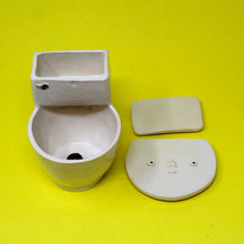 Load image into Gallery viewer, TOILET MUG WITH SILVER LUSTER HANDLE AND POUR OVER TANK AND TINY POOP: #3
